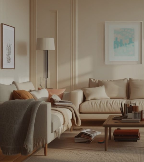 A living room before a regular house cleaning